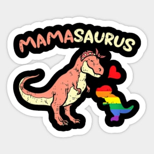 Mommasaurus Dinosaur Mom Mama LGBTQ Flag Gay Pride Sticker